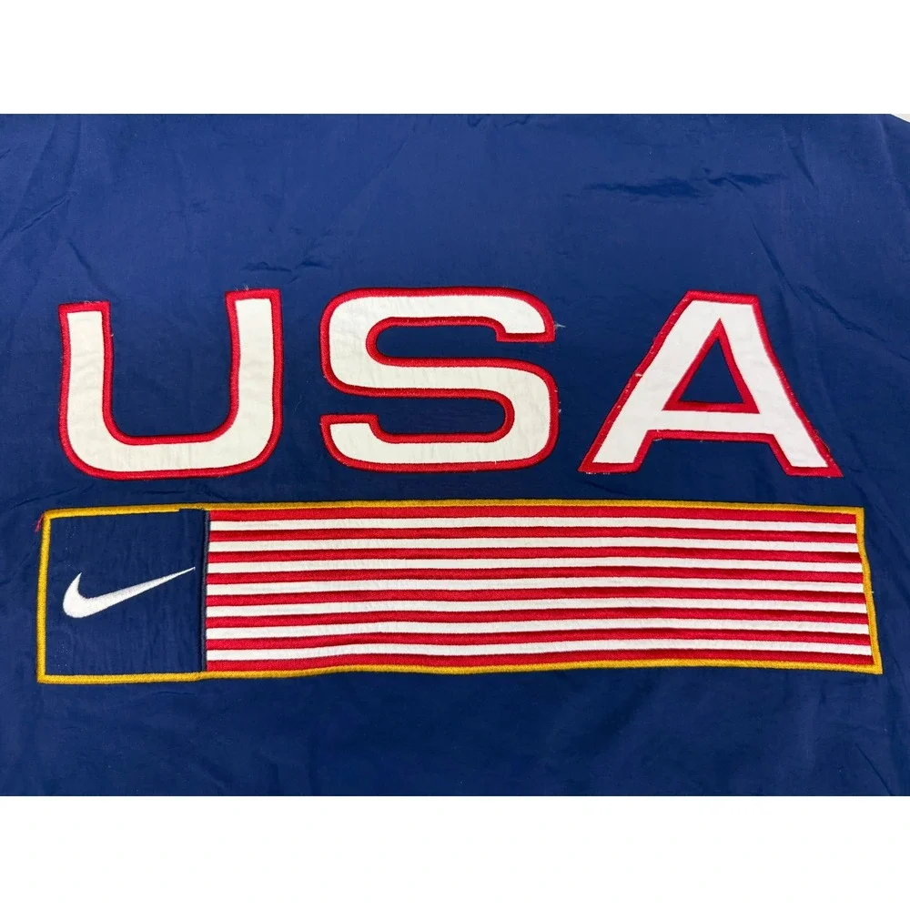 Vintage Nike Olympics Team USA Windbreaker Jacket Navy Blue Full Zip Mens XL 90s